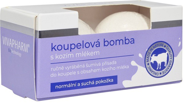Koupelové  bomby šumivé 2ks kozí mléko | Toaletní mycí prostředky - Koupelové pěny, sůl a oleje
